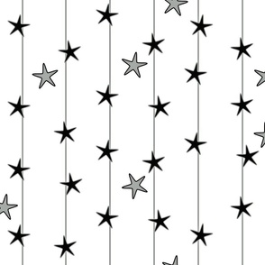 Black Grey White Stars and Stripes II 