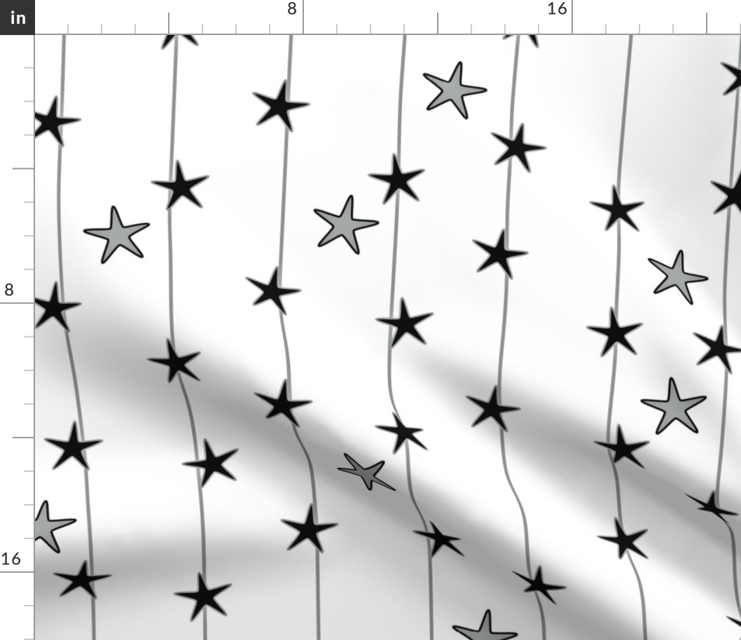 Black Grey White Stars and Stripes II 