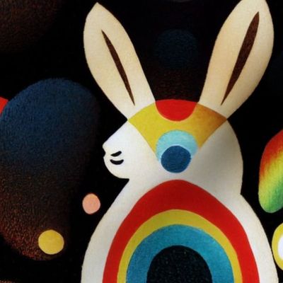 kandinsky inspired rainbow bunny