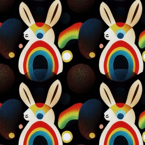 kandinsky inspired rainbow bunny
