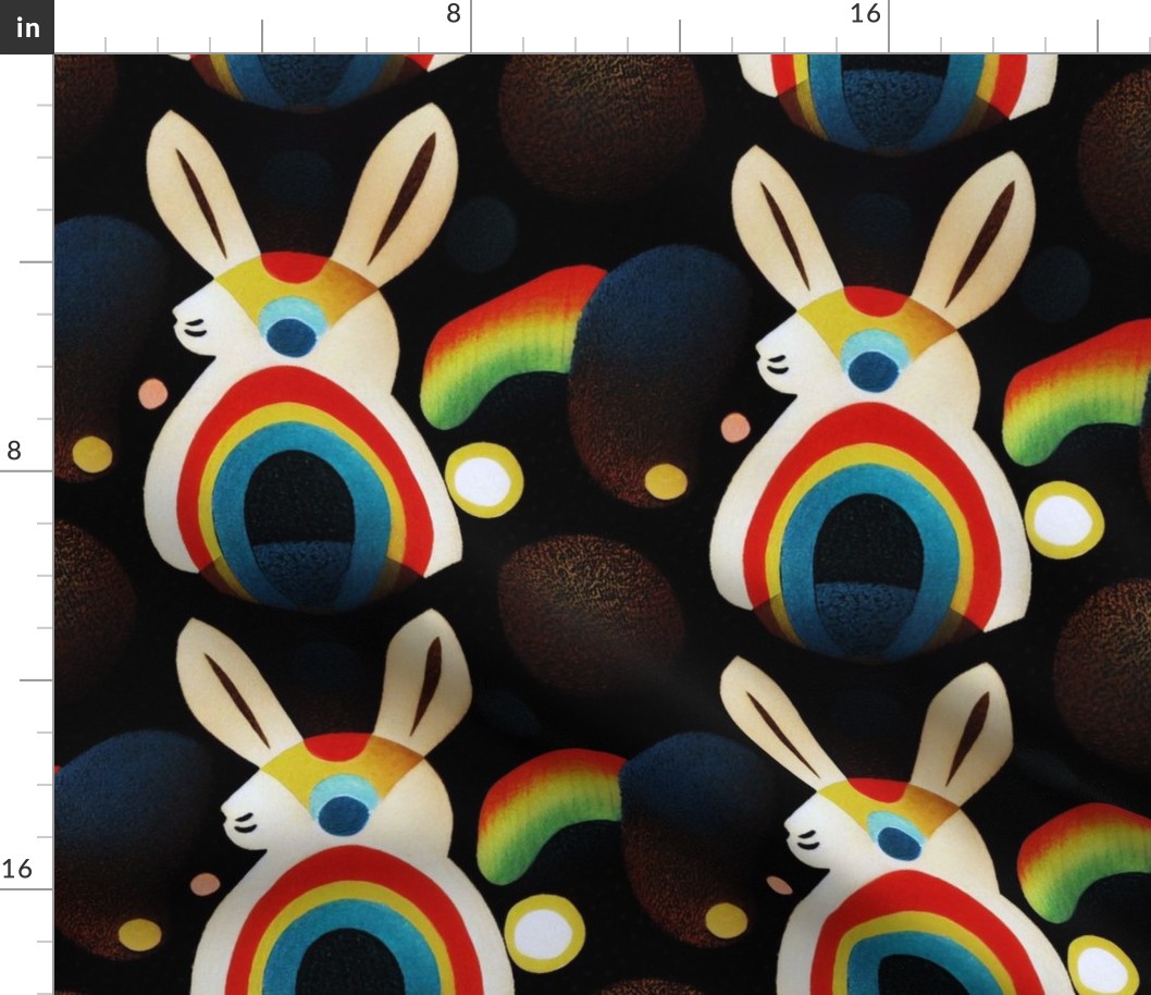 kandinsky inspired rainbow bunny