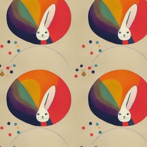klint inspired rainbow rabbit