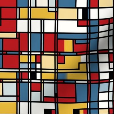 mondrian inspired in red blue and yellow