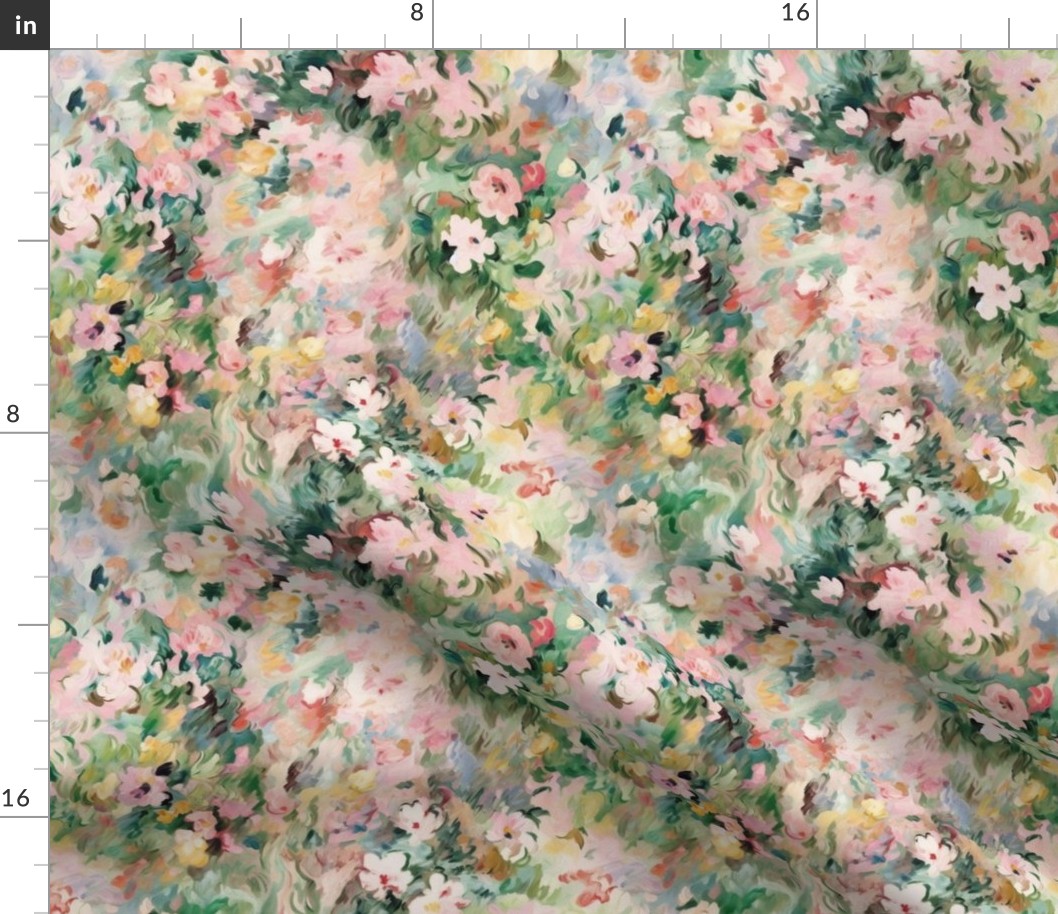 monet inspired watercolor soft pink floral