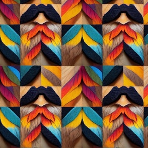mustaches rainbow tribal