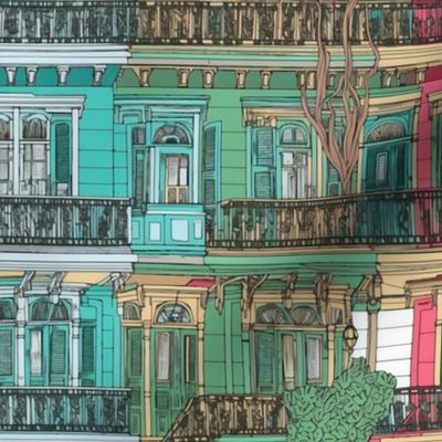 new orleans architecture watercolor