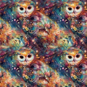 owl floral rainbow