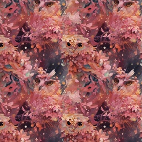 owl pink abstract