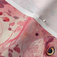 owl pink floral abstract