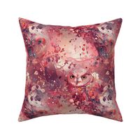 owl pink floral abstract