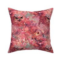 owl pink floral