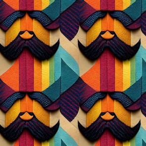 tribal rainbow cat mustache
