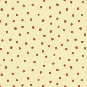 Painted Amoro Brown Dots on Butter Yellow
