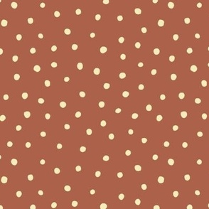 Painted Butter Yellow Dots on Amoro Brown