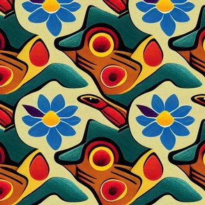 tribal floral pattern