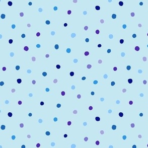 Mixed Blues and Purple Painted Dots on Pale Caribbean