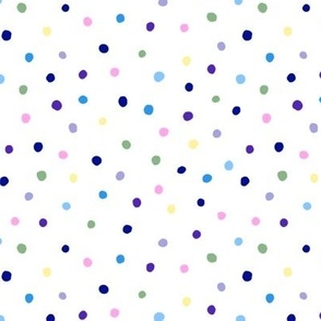 Multicolor Painted Dots on White