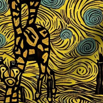 van gogh abstract giraffe