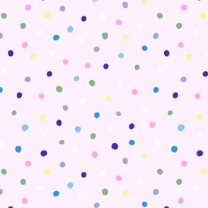 Multicolor Painted Dots on Pale Pink