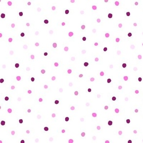 Mixed Pinks Painted Dots on White