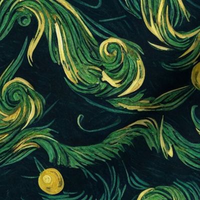 van gogh green starry  night