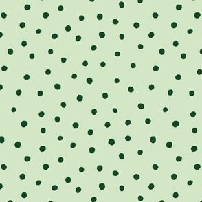 Painted Dots Dark Green on Pale Olive
