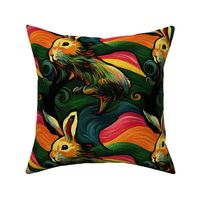 van gogh rainbow bunny