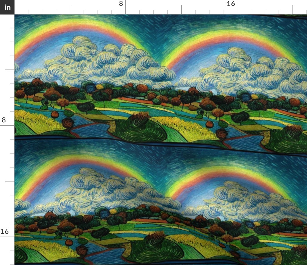 van gogh rainbow landscape