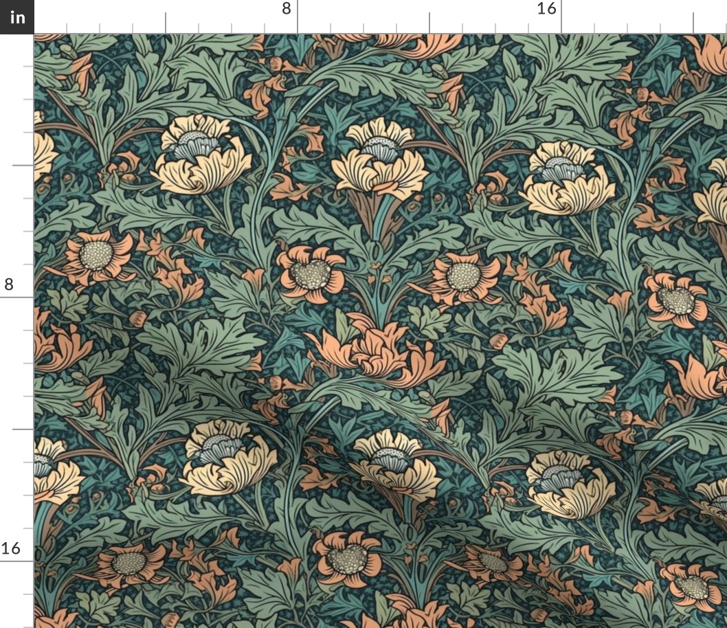 william morris pale yellow floral