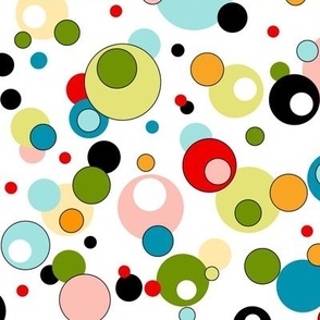 Multi Colored Modern Bubbles and Dots Large