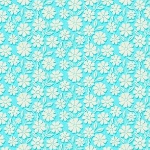 Light Aqua Cut Paper Blossoms - Mini Scale- mix and match