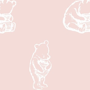 Winnie-the-Pooh in blush pink, baby girl nursery, classic, storybook, vintage