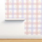 Classic Winnie-the-pooh gingham plaid in pink and lavender baby girl nursery