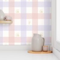 Classic Winnie-the-pooh gingham plaid in pink and lavender baby girl nursery