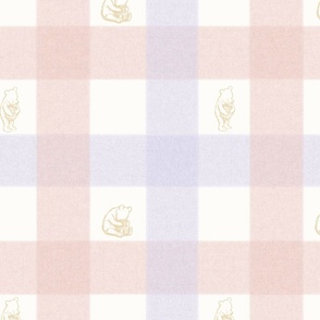 Classic Winnie-the-pooh gingham plaid in pink and lavender baby girl nursery