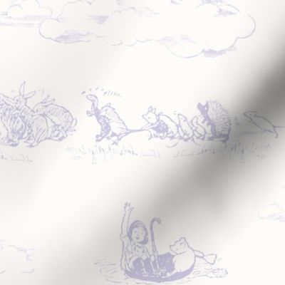 Toile Classic Winnie-the-Pooh wallpaper lavender