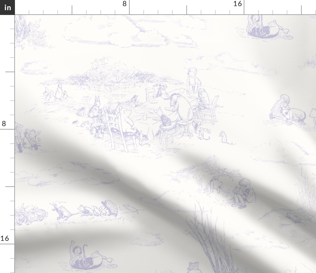 Toile Classic Winnie-the-Pooh wallpaper lavender