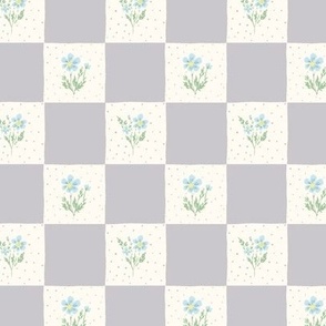 Chicory Checker gray-blue small
