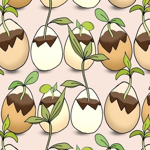 Baby Plants and Trees in Eggshells (large scale) 