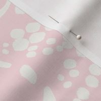 Spot the Leopard - Leopard in an ocean of spots - animal print - white on Sherwin Williams spun sugar pink - large