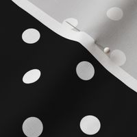 01 Black- Black and White Polka Dots- 1/2 inch- Petal Solids Coordinate- Solid Color- Halloween- Witch- Spooky