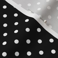 01 Black- Black and White Polka Dots- 1/4 inch- Petal Solids Coordinate- Solid Color- Halloween- Witch- Spooky