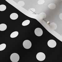 01 Black- Black and White Polka Dots on Grid- 1/2 inch- Petal Solids Coordinate- Solid Color- Halloween- Witch- Spooky