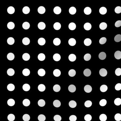01 Black- Black and White Polka Dots on Grid- 1/2 inch- Petal Solids Coordinate- Solid Color- Halloween- Witch- Spooky