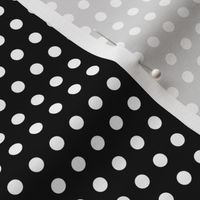 01 Black- Black and White Polka Dots on Grid- 1/4 inch- Petal Solids Coordinate- Solid Color- Halloween- Witch- Spooky