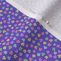 Pastel ditsy floral on periwinkle