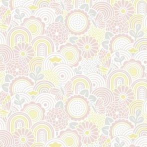 XXS - Seigaiha Floral Pink Yellow Texture