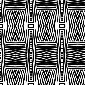 Black And White African Inspired Tribal Pattern Smaller Scale