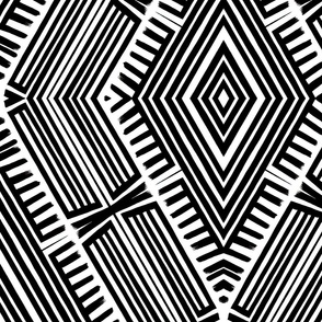 Black And White African Inspired Tribal Pattern 2