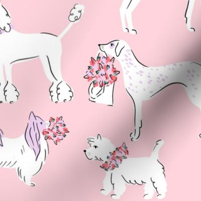 Flower Dogs in Pink